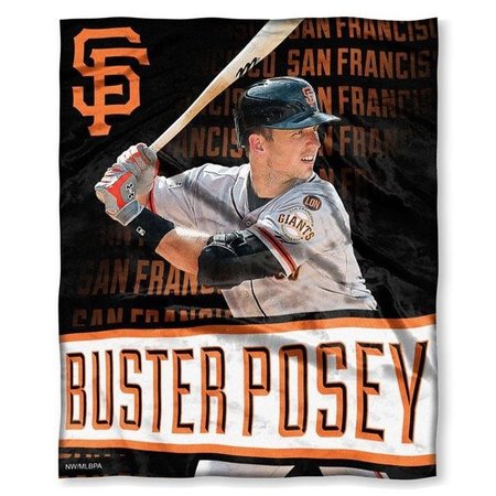 THE NORTH WEST COMPANY The Northwest Co 1PLY-57500-1021-RET MLB - San Francisco Giants Buster Posey Players Silk Touch Throw Blanket 1PLY575001021RET